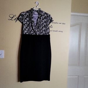 Black with checkered top part midi dress from Cleo.